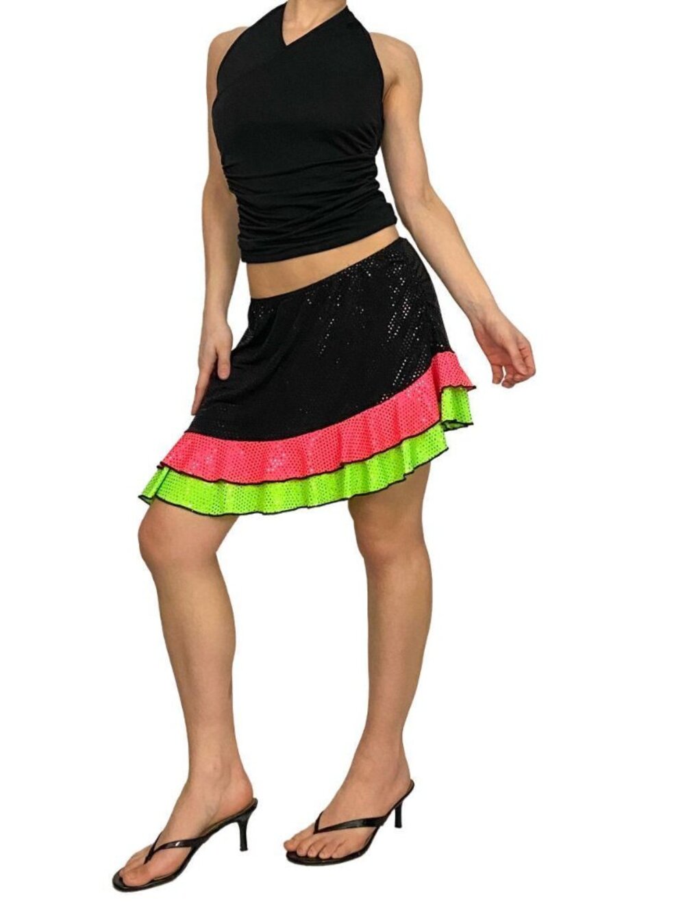 y2k 2000s embellished party asymmetrical sequin mini skirt